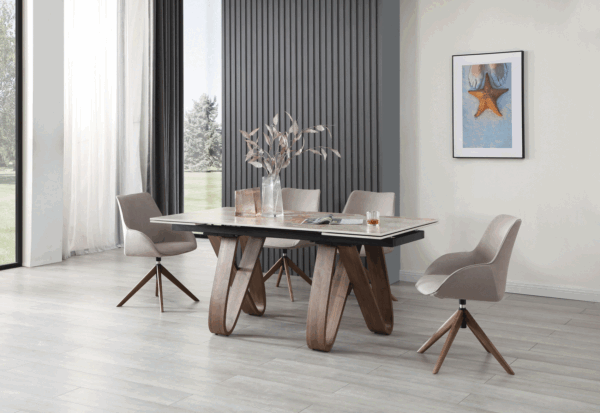 9086 Table with 1327 swivel Chairs p12152 By ESF Furniture 12
