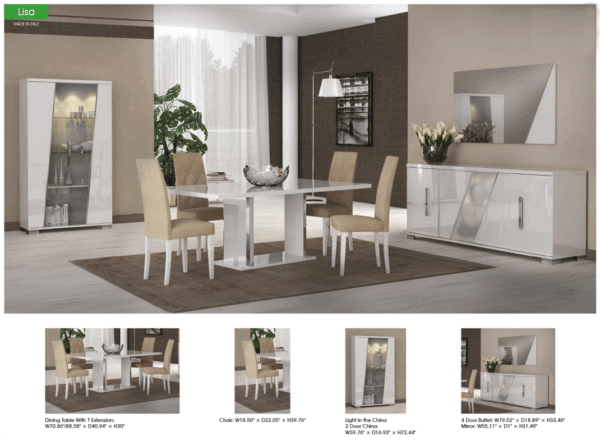 High Gloss Lacquer Lisa Dining Room Set, Italy p8507 By ESF Furniture 22