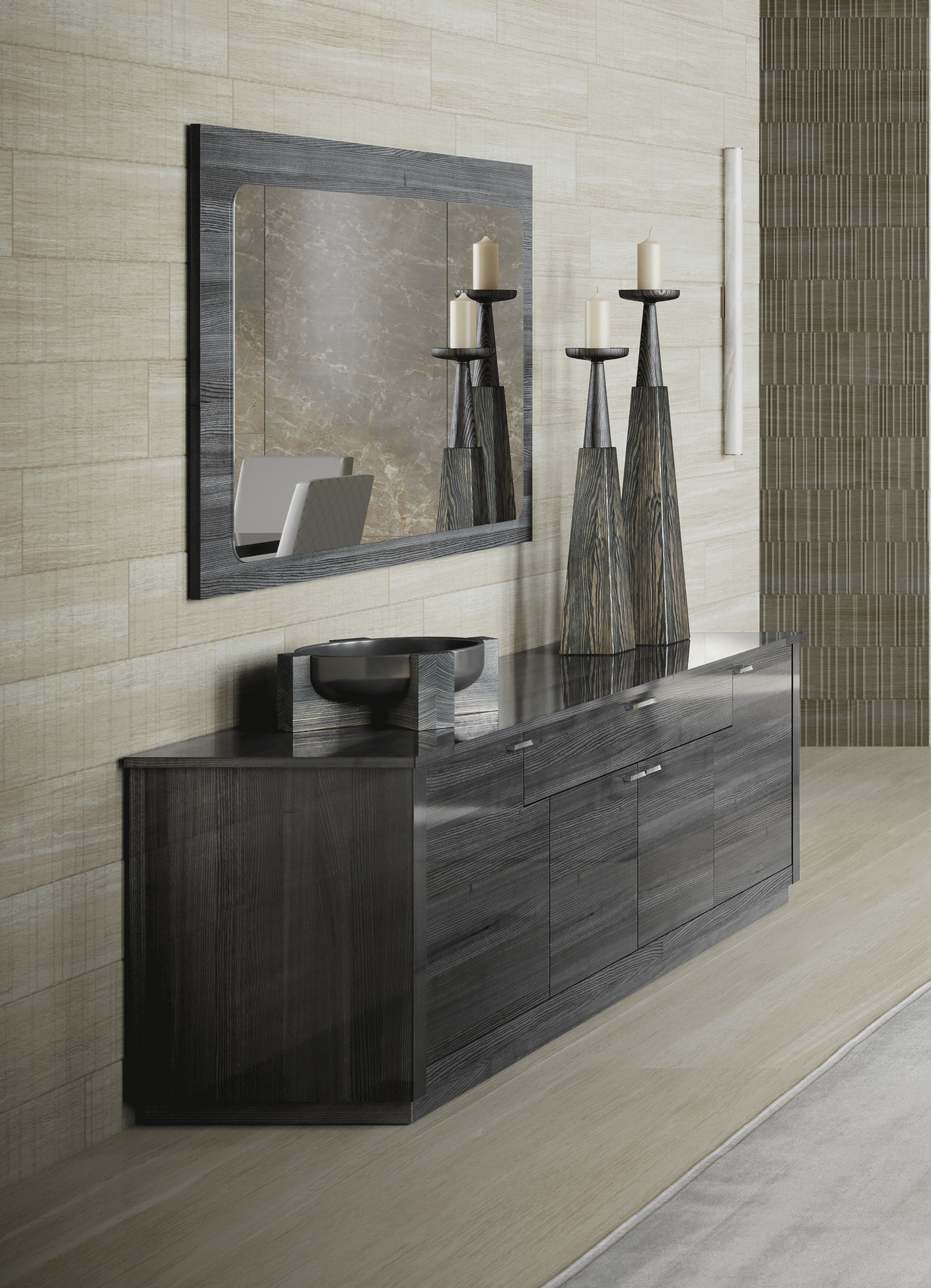 High Gloss Lacquer Vulcano 4 Door Buffet i38341 By ESF Furniture
