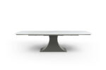 9437 Dining Table with 1218 Swivel Gray Taupe Chairs p13304 By ESF Furniture ESF Furniture Mobilia Cleopatra 24 9437 Dining Table with 1218 Swivel Gray Taupe Chairs p13304 By ESF Furniture 24