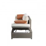 Salena Patio Sofa & Ottoman in Beige Fabric & Gray Wicker by ACME Outdoor Furniture Mobilia Cleopatra 32 Salena Patio Sofa & Ottoman in Beige Fabric & Gray Wicker by ACME 32