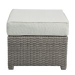 Salena Patio Sofa & Ottoman in Beige Fabric & Gray Wicker by ACME Outdoor Furniture Mobilia Cleopatra 37 Salena Patio Sofa & Ottoman in Beige Fabric & Gray Wicker by ACME 37