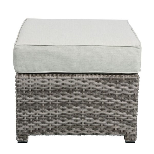 Salena Patio Sofa & Ottoman  in Beige Fabric & Gray Wicker by ACME 25