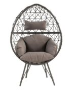 Light Gray Fabric Aeven Patio Lounge Chair 45111 by ACME Chair & Bench Mobilia Cleopatra 14 Light Gray Fabric Aeven Patio Lounge Chair 45111 by ACME 14