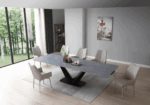 9436 Dining Table with 1218 Swivel Gray Taupe Chairs p13300 By ESF Furniture 23