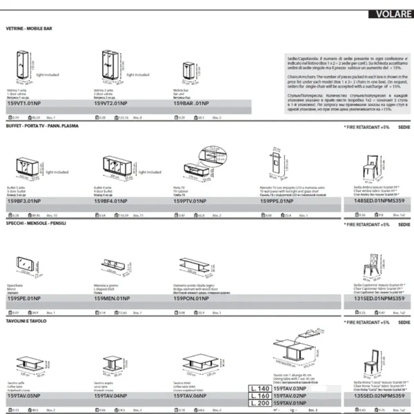 High Gloss Lacquer Volare Dining Room Set Dark Walnut