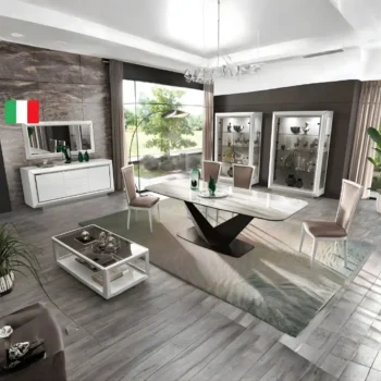 Shiny Elite White Dining Room Set by Camelgroup Italy