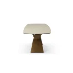 9368 Table Taupe with 1239 Swivel Beige Chairs