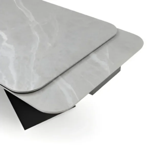 Gray 9422 Dining Table with 1218 swivel Dark gray chairs