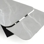 Gray 9422 Dining Table with 1218 swivel Dark gray chairs