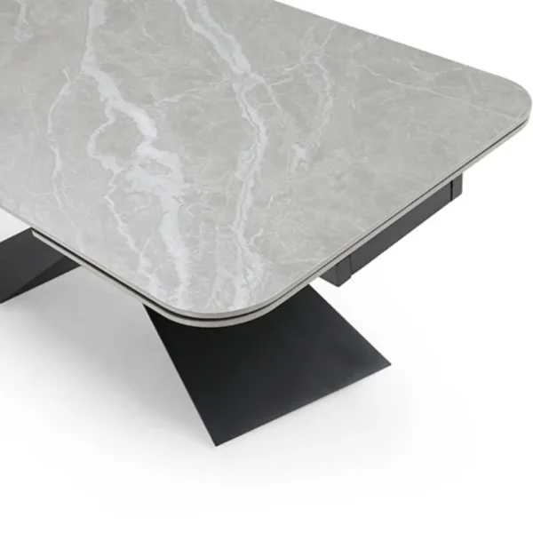 Gray 9422 Dining Table with 1218 swivel Dark gray chairs