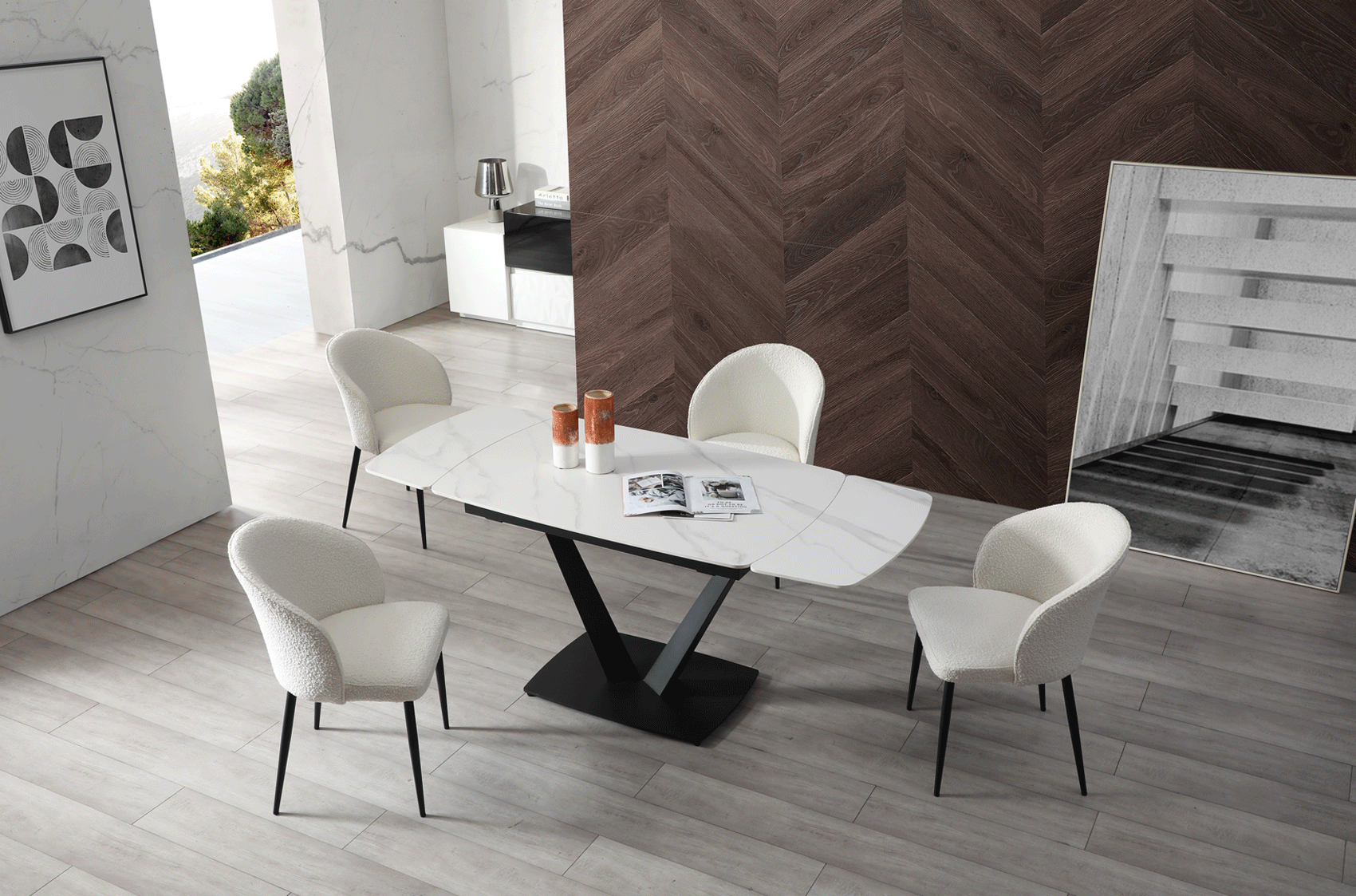 109 Dining Table with 2107 Chairs p13230 By ESF Furniture