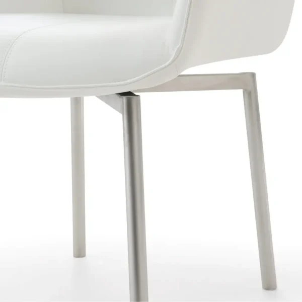 Mat 9113 Dining Table with 1218 Swivel White Chairs By ESF Furniture - Image 17