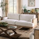 Beige/Light Oak Alesund Sofa CM9981-SF By Furniture Of America 17