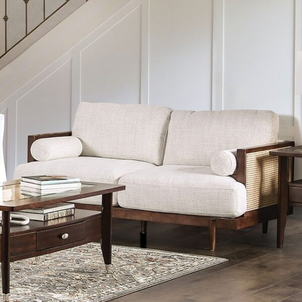 Beige/Walnut Alesund Loveseat CM9982-LV By Furniture Of America 8