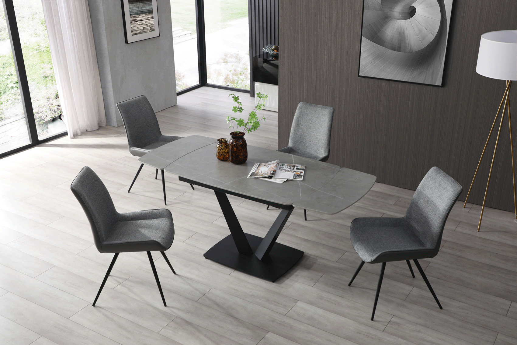 109 Gray Table with 79 Chairs p13231 By ESF Furniture