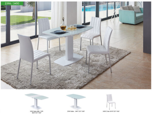 High Gloss Lacquer 2396 Table with extention and 3450 Chairs p9576 By ESF Furniture 18