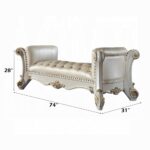 Vendome Bench in Pearl Leather BD01522 By ACME 8