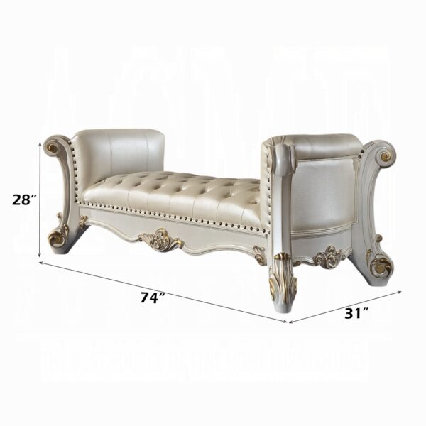 Vendome Bench in Pearl Leather BD01522 By ACME 6