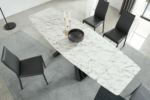 Mat, Shiny 152 Marble Dining Table with 196 Gray Chairs p11445 By ESF Furniture Luxury Dining Sets Mobilia Cleopatra 27 Mat, Shiny 152 Marble Dining Table with 196 Gray Chairs p11445 By ESF Furniture 27