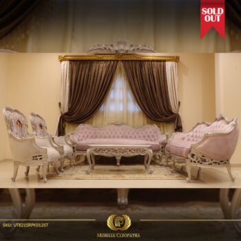 Handmade Silver Pink 5PC Sofa Set