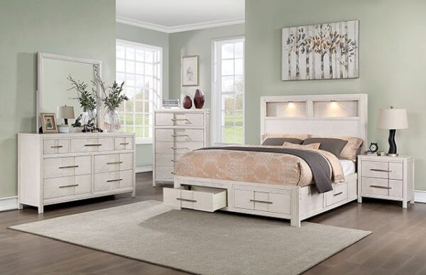 White Karla Bed CM7500WH By Furniture of America 10