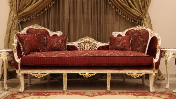 5pcs Handmade Queen Red Sofa set - Image 3