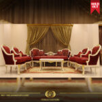 5pcs Handmade Queen Red Sofa set 13
