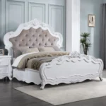 Latisha White Wood Bed