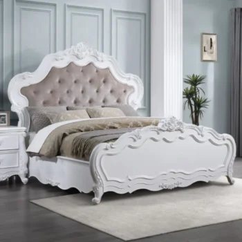 Latisha White Wood Bed
