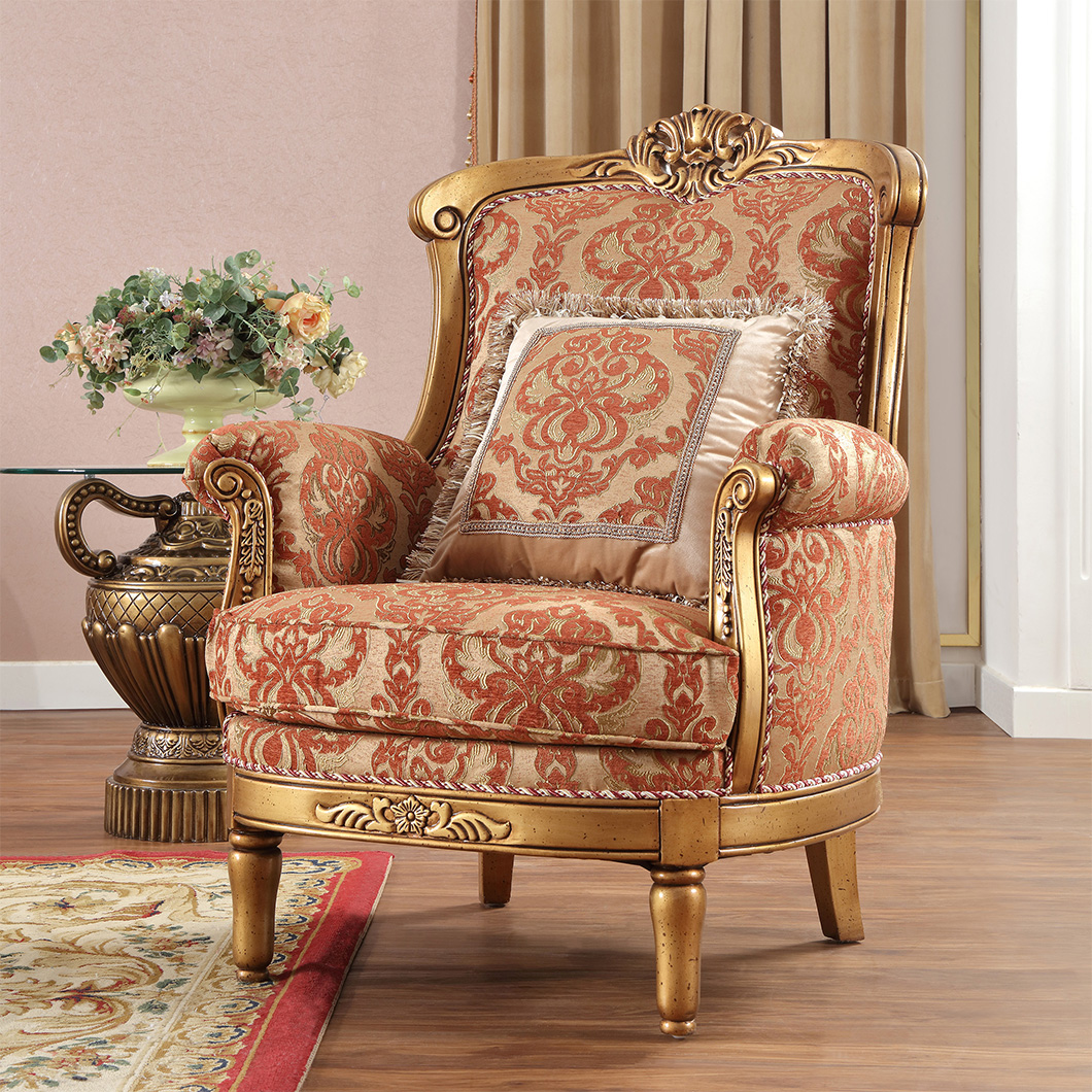 Gold Finish HD-106 Chair By Homey Design