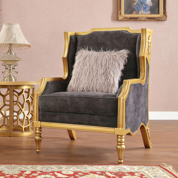 Luxury Gold Finish Chair HD-3053 By Homey Design