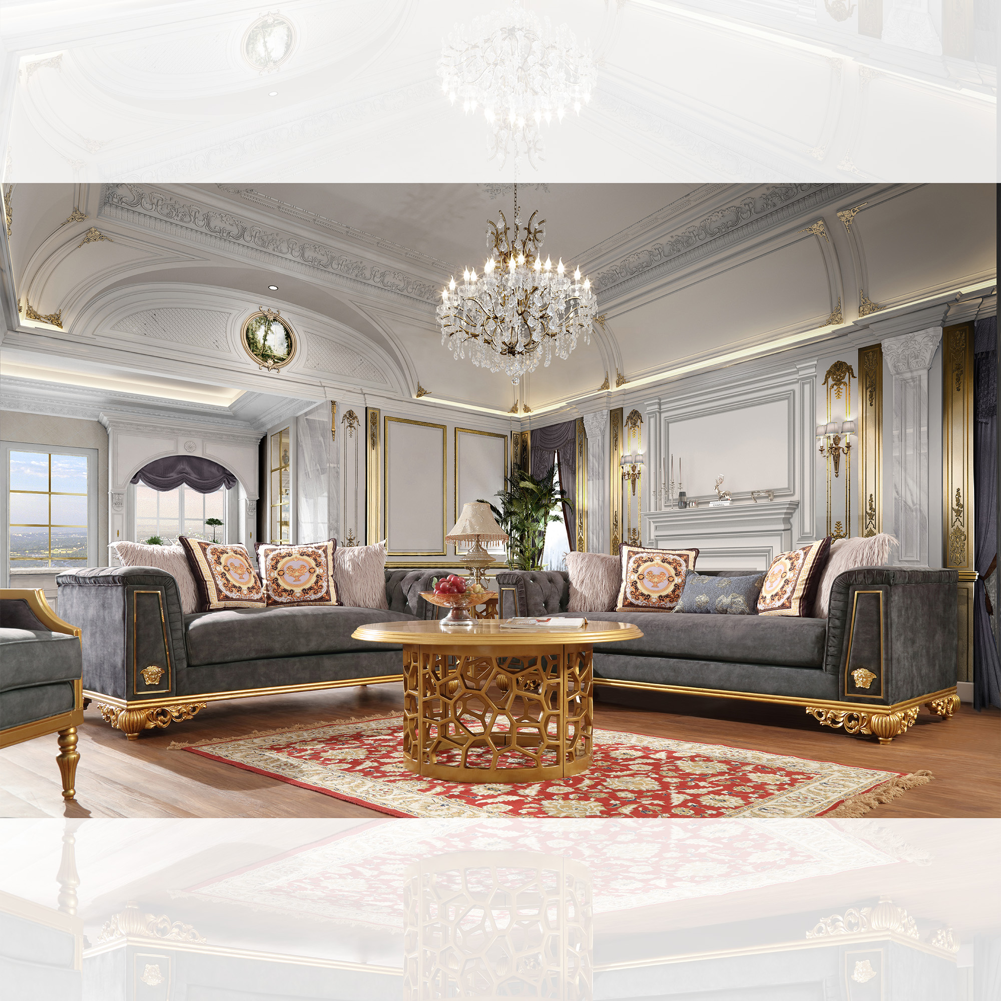 Luxury 7 PCs Dining Table Set HD-8024 By Homey Design 24