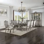 Ariadne Platinum Dining Table With Pedestal By ACME