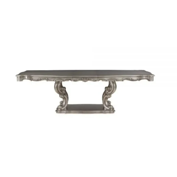 Ariadne Platinum Dining Table With Pedestal By ACME