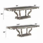 Ariadne Platinum Dining Table With Pedestal By ACME