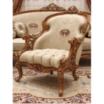 4pcs Handmade Elite Gallery Brown Sofa Set 12