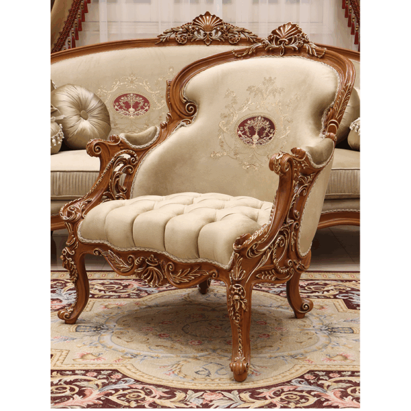 4pcs Handmade Elite Gallery Brown Sofa Set 8