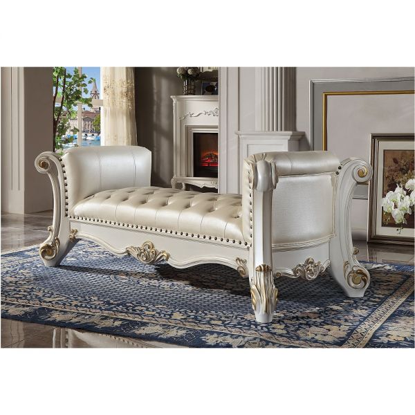 Vendome Bench in Pearl Leather BD01522 By ACME