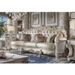 Vendome Oversized Sofa With 6 Pillows in Champagne Leather LV01525 By ACME Luxury Sofas Mobilia Cleopatra 9 Vendome Oversized Sofa With 6 Pillows in Champagne Leather LV01525 By ACME 9