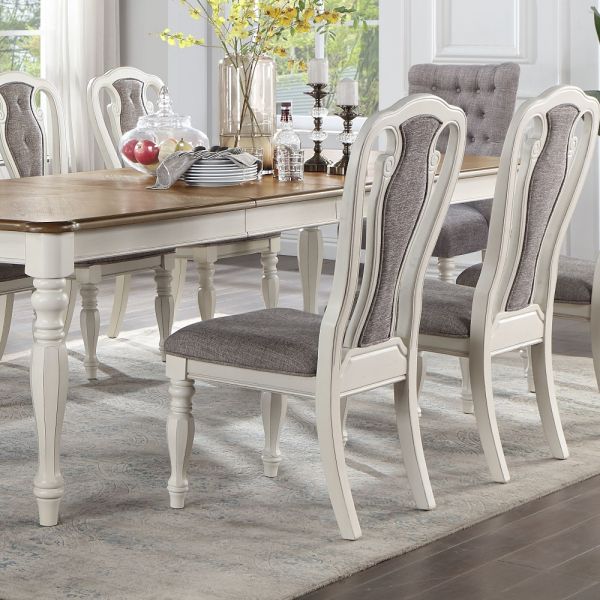 Gray & White Florian Side Chair DN01654 By ACME
