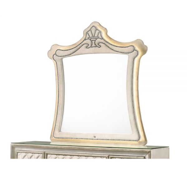Beige Velvet Lucienne Mirror BD02337 By ACME