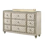 Lucienne Dresser in Beige Velvet BD02338 By ACME Luxury Bedroom Dressers & Mirrors Mobilia Cleopatra 9 Lucienne Dresser in Beige Velvet BD02338 By ACME 9