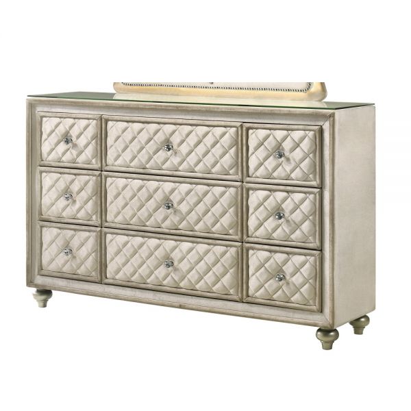 Lucienne Dresser in Beige Velvet BD02338 By ACME