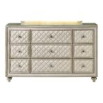 Lucienne Dresser in Beige Velvet BD02338 By ACME Luxury Bedroom Dressers & Mirrors Mobilia Cleopatra 10 Lucienne Dresser in Beige Velvet BD02338 By ACME 10