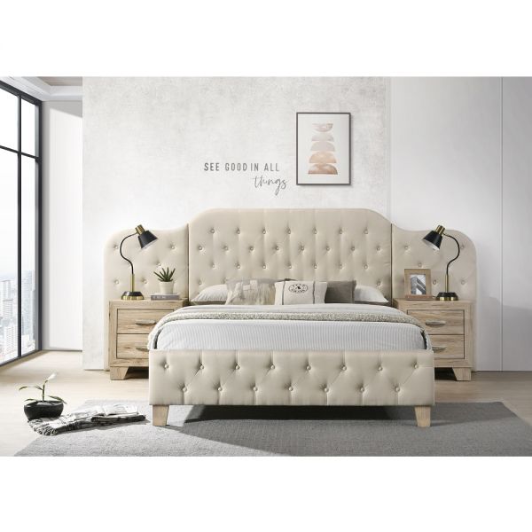 Beige Linen Ranallo Bed By ACME