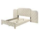 Beige Linen Ranallo Bed By ACME Luxury Beds Mobilia Cleopatra 14 Beige Linen Ranallo Bed By ACME 14