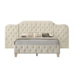 Beige Linen Ranallo Bed By ACME Luxury Beds Mobilia Cleopatra 15 Beige Linen Ranallo Bed By ACME 15