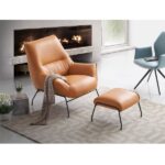 Khaki/Sandstone Leather Jabel Accent Chair By ACME Accent Chairs Mobilia Cleopatra 21 Khaki/Sandstone Leather Jabel Accent Chair By ACME 21