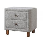 Gray Boucle Cleo Nightstand BD02473 By ACME Luxury Bedroom Nightstands Mobilia Cleopatra 13 Gray Boucle Cleo Nightstand BD02473 By ACME 13